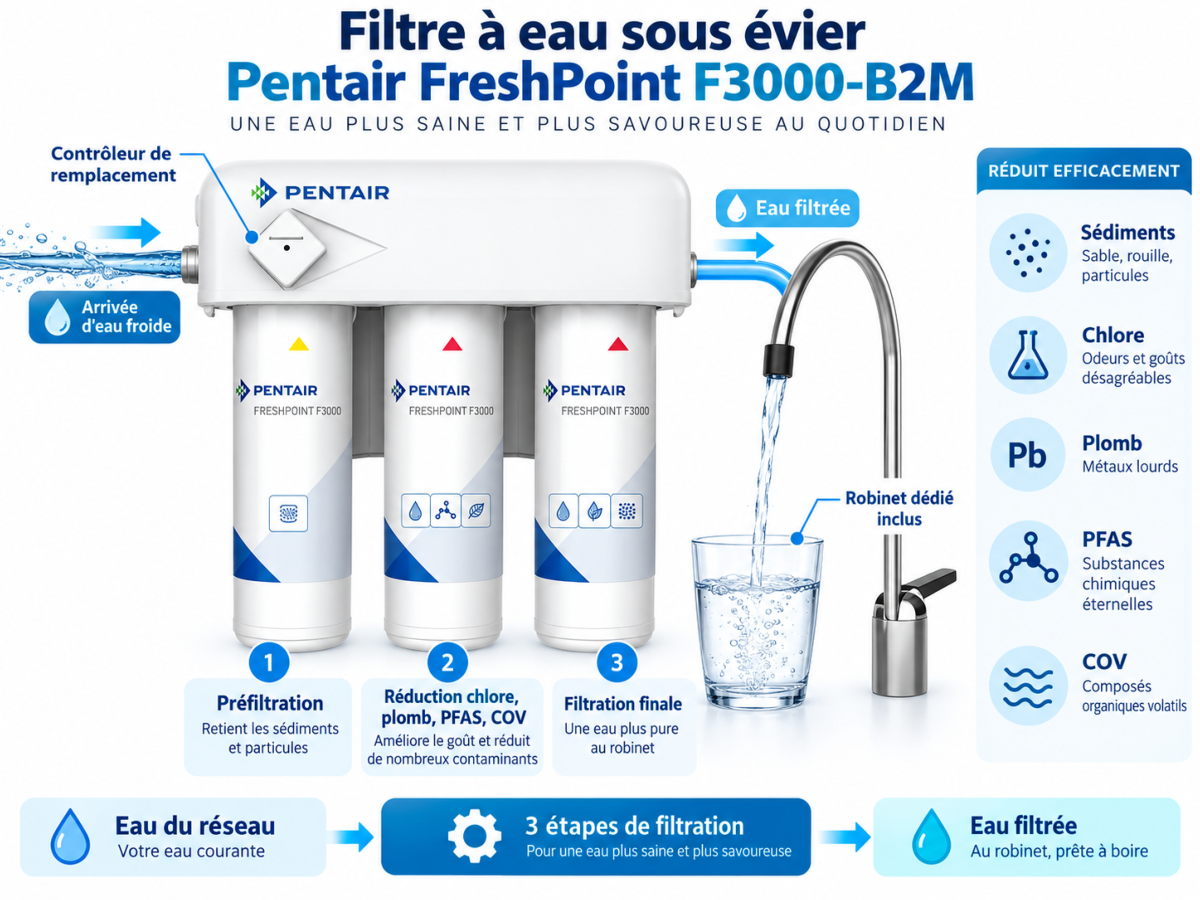 Pentair FreshPoint F3000-B2M filtration sous �vier avec contr�leur
