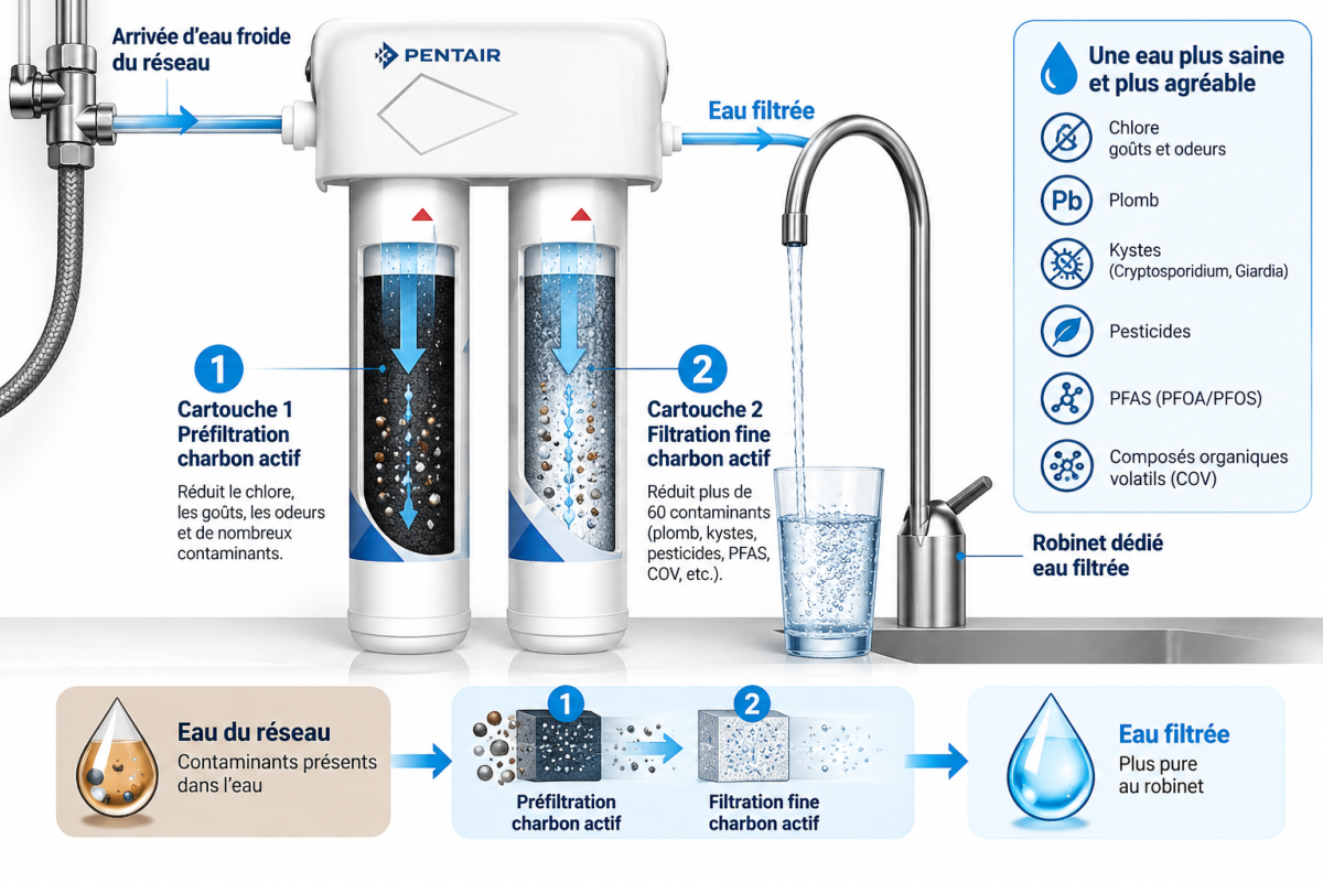 Pentair FreshPoint F2000-B2B filtration sous �vier 2 �tapes