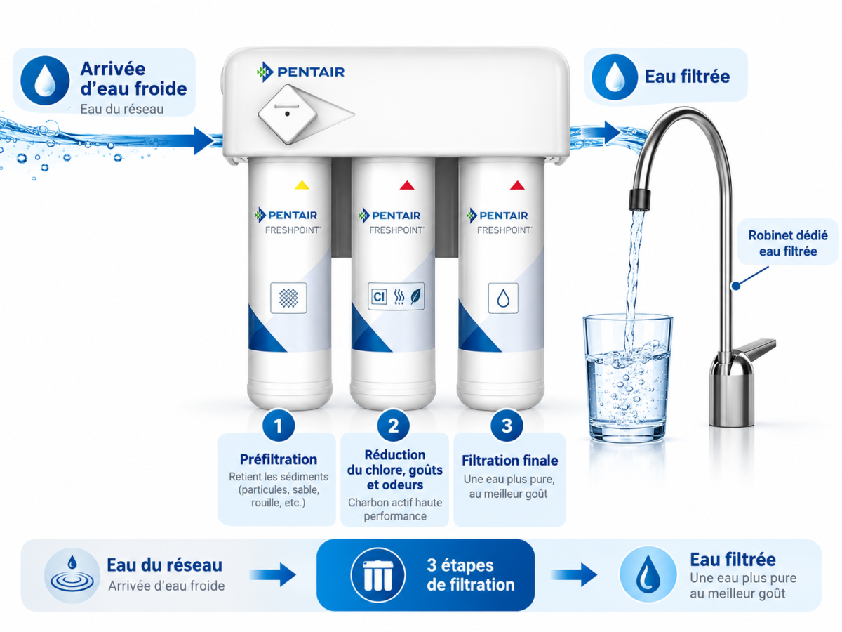 Pentair FreshPoint F3000-B2B filtration sous �vier 3 �tapes