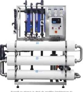 ECOSOFT INOX 8&#8243; – Système d’Osmose Inverse Industriel MO&#8209;3 (3 à 4&#8239;m³/h) – SANS MEMBRANES