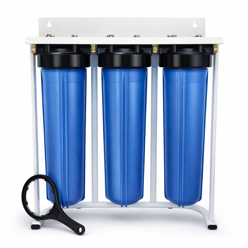 Porte-filtre Trio Big Blue 20 pouces | Station de filtration grand débit