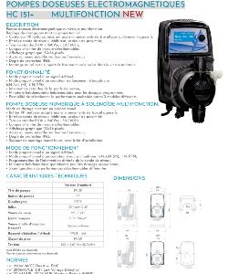 Pompe doseuse électromagnétique HC 151+ MULTIFONCTION NEW – Débit réglable 0-20 L/h