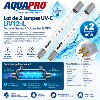 Lot de 2 lampes UV-C 39 W – 4 broches – 850 mm – pour stérilisateur UV 12 GPM