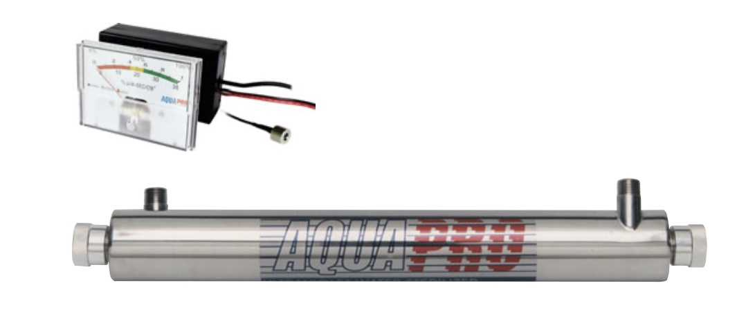Stérilisateur UV inox PR&#8209;UV&#8209;6GPM&#8209;HTM1 – 20&#8239;W – Débit 6&#8239;GPM 