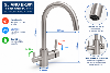 ROBINET MITIGEUR 3 VOIES GLIANO BR301 NICKEL BROSSÉ