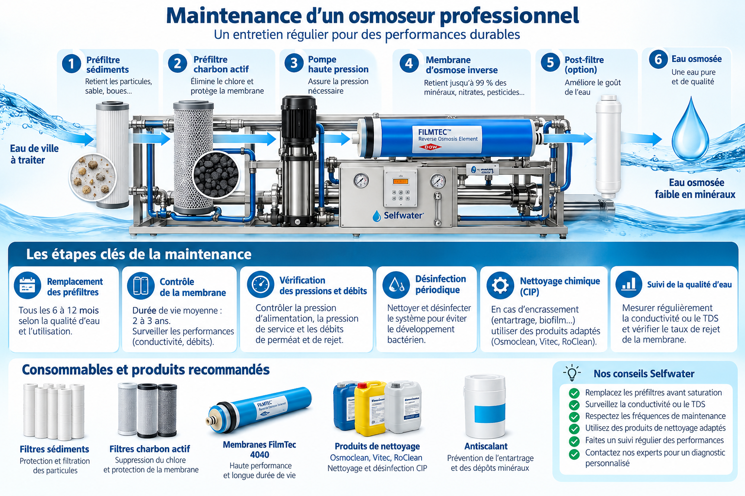 Maintenance osmoseur professionnel et industriel