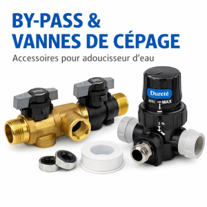 By-pass et vannes de cépage pour adoucisseur d’eau