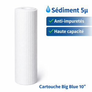 Cartouche Big Blue 10" Sédiment 5 Microns | Filtre eau haute capacité