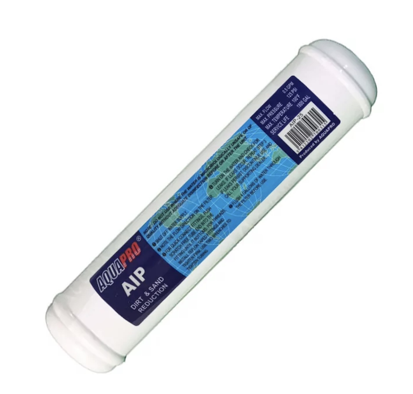 Cartouche en ligne Aquapro PR-AIP-25-38 – Filtration Anti-Impuretés – Avec Raccords 3/8" – 12" × 2,5"