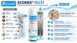 Cartouche ECOMIX® D531 – Filtration Polyvalente Anticalcaire, Fer & Métaux Lourds
