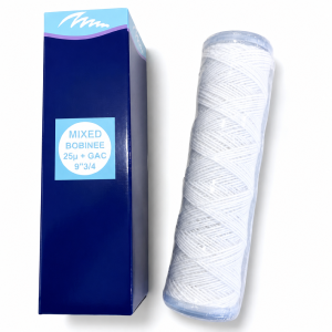 Cartouche Mixte Bobinée 9"3/4 – Sédiments 25µ + Charbon Actif
