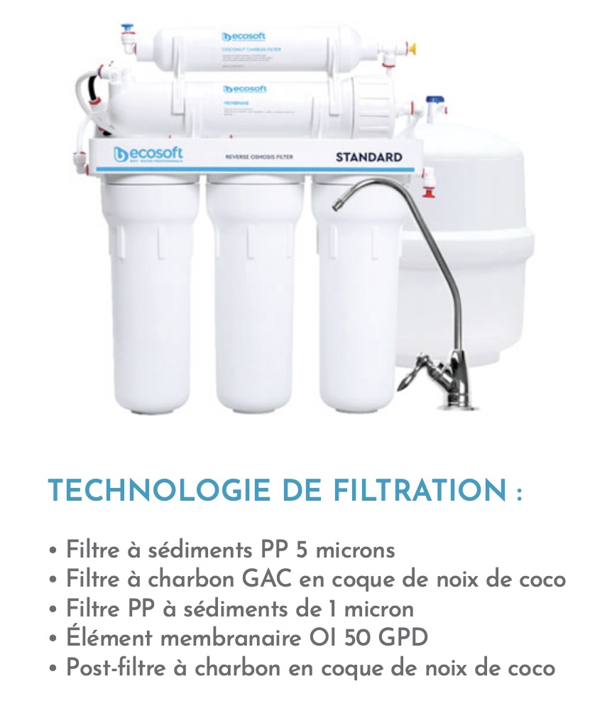 Osmoseur ECOSOFT Standard | Filtration Osmose Inverse 50 GPD – Selfwater