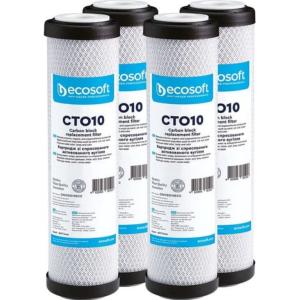 Filtre Charbon Actif Coquille de Noix de Coco 10" ECOSOFT – Lot de 4