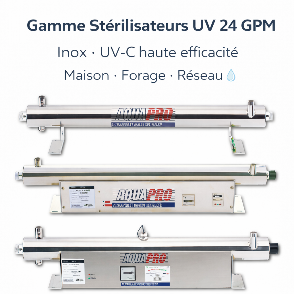 Stérilisateur UV 24 GPM – Désinfection UV eau maison