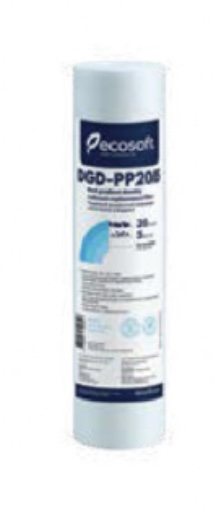 Cartouche 10″ de filtration à 2 niveaux Ecosoft – 20 µm / 5 µm