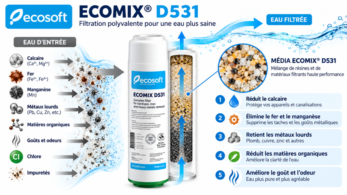 Cartouche Ecosoft ECOMIX D531 filtration eau