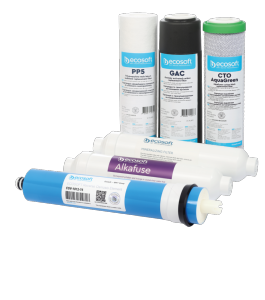Pack de 6 filtres de rechange P'URE Alkafuse PP5-GAC-CTOAG-75GPD-ALKAFUSE-POSTMIN