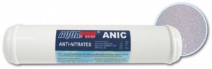 Cartouche en ligne AQUAPRO ANIC Anti-Nitrates résines 520 E  en 10"X2"+2 raccords