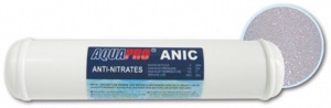 CARTOUCHE EN LIGNE AQUAPRO ANIC Anti-Nitrates résines 520 E  en 10"X2"+2 raccords