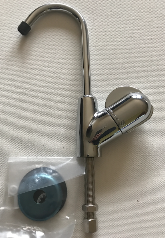 Robinet col de cygne chromé 7/16" – Robinet court pour osmoseur et eau filtrée – Quart de tour