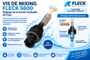 Vis de Mixing Fleck 5600 – Réglage. Ajuste la dureté résiduelle de l’eau