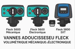 VANNE ADOUCISSEUR FLECK 5600 VOLUMETRIQUE ELECTRONIQUE ET MECANIQUE
