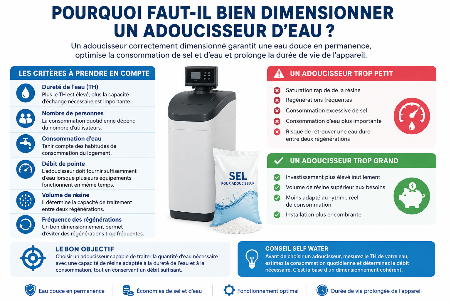 Pourquoi faut-il bien dimensionner un adoucisseur d'eau