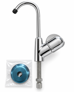 Robinet col de cygne chromé 7/16" – Robinet court pour osmoseur et eau filtrée – Quart de tour