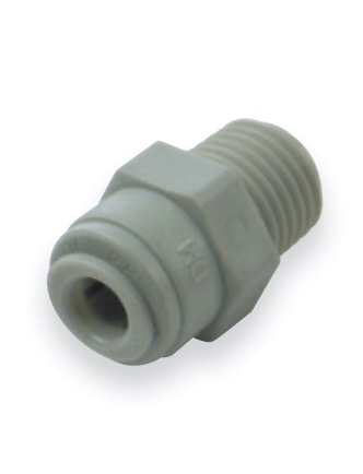 Raccord droit 1/4" fileté NPTF - 1/4" push-fit (Réf. AMC0404)
