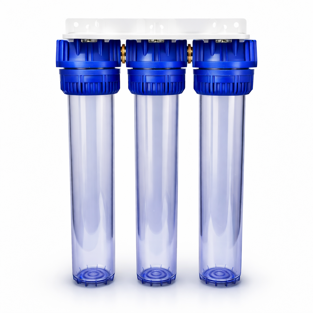 Porte-filtre triplex 20 pouces AQUA A1131225 – station de filtration 3 étapes grand débit