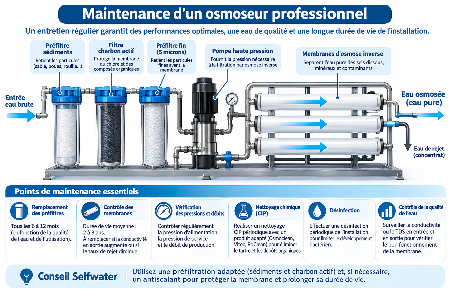 Entretien membranes osmose inverse professionnel