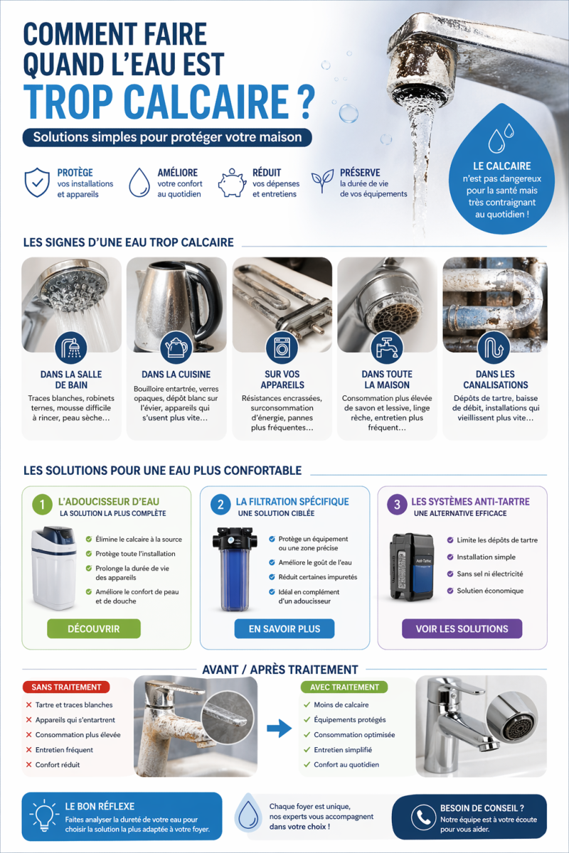 Comment faire quand l’eau est trop calcaire - solutions pour prot�ger votre maison