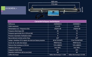 STÉRILISATEUR UV PALLAS BOREAL 40 WATTS