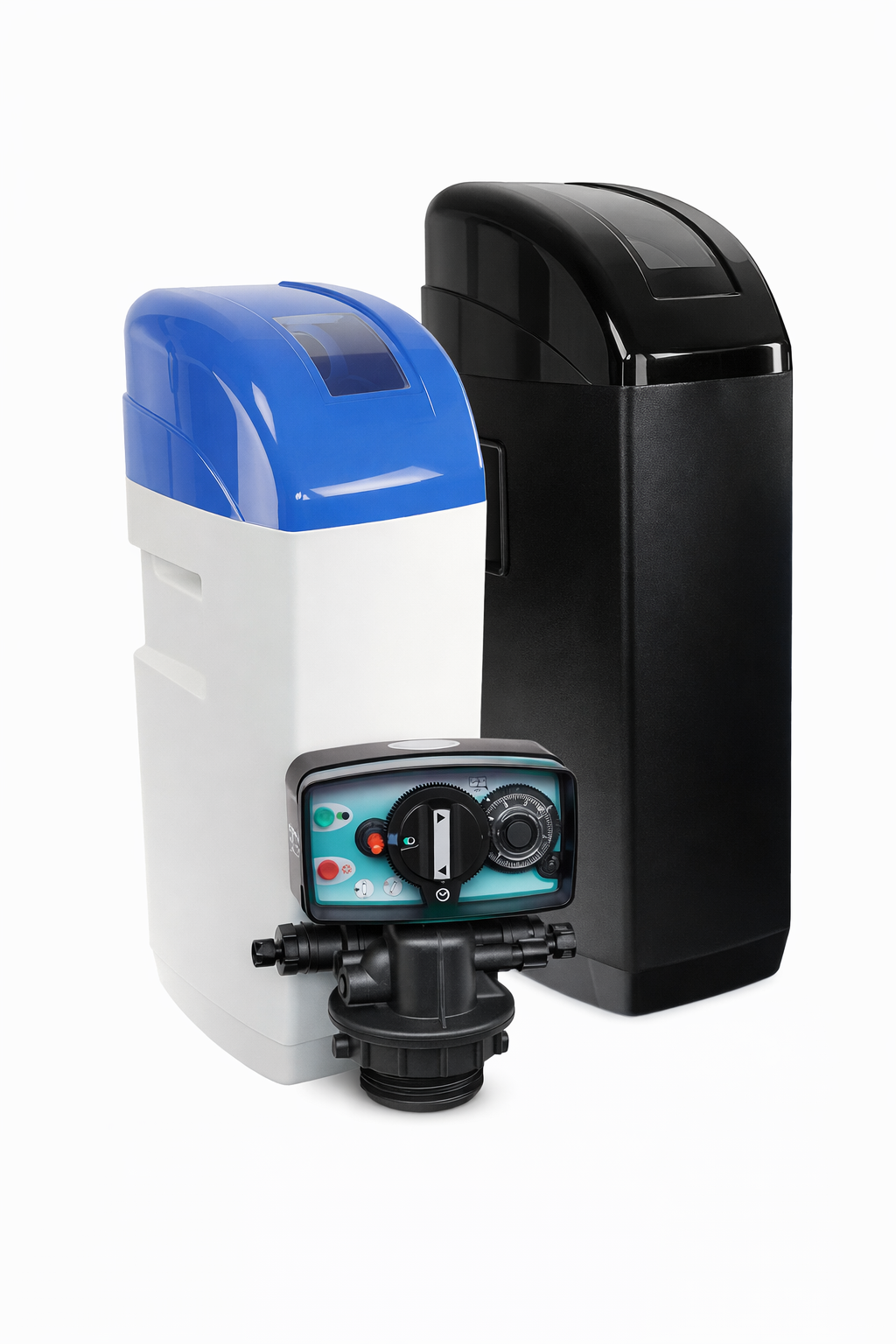 Adoucisseur Adriatica ART097791 – Vanne 5600 volumétrique mécanique – Bac blanc capot bleu-10 litres