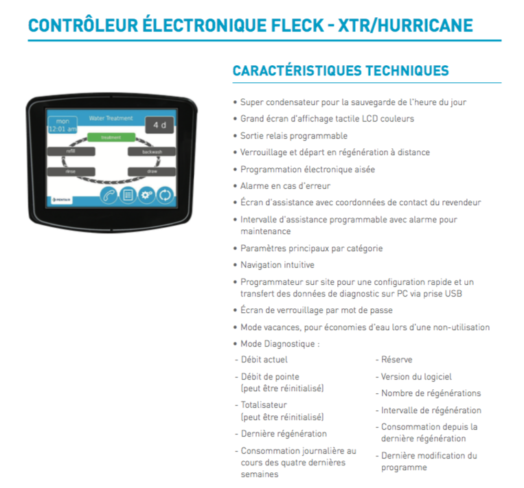 Adoucisseur-fleck-5800-xtr2-bi-bloc-bac Angel écran tactile 30Litres