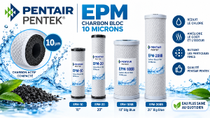 Cartouches Pentair Pentek EPM – Charbon Bloc 10 µm