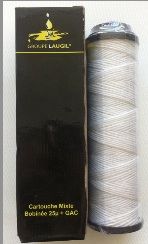  Cartouche mixte 9" 3/4 sédim 25µ+Charbon actif  bobinée Cartouche Laugil